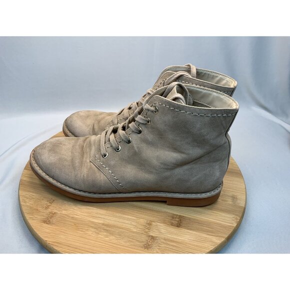 American Eagle Boot Size 9 Women's Suede Ankle Lace Up Beige - Picture 3 of 7